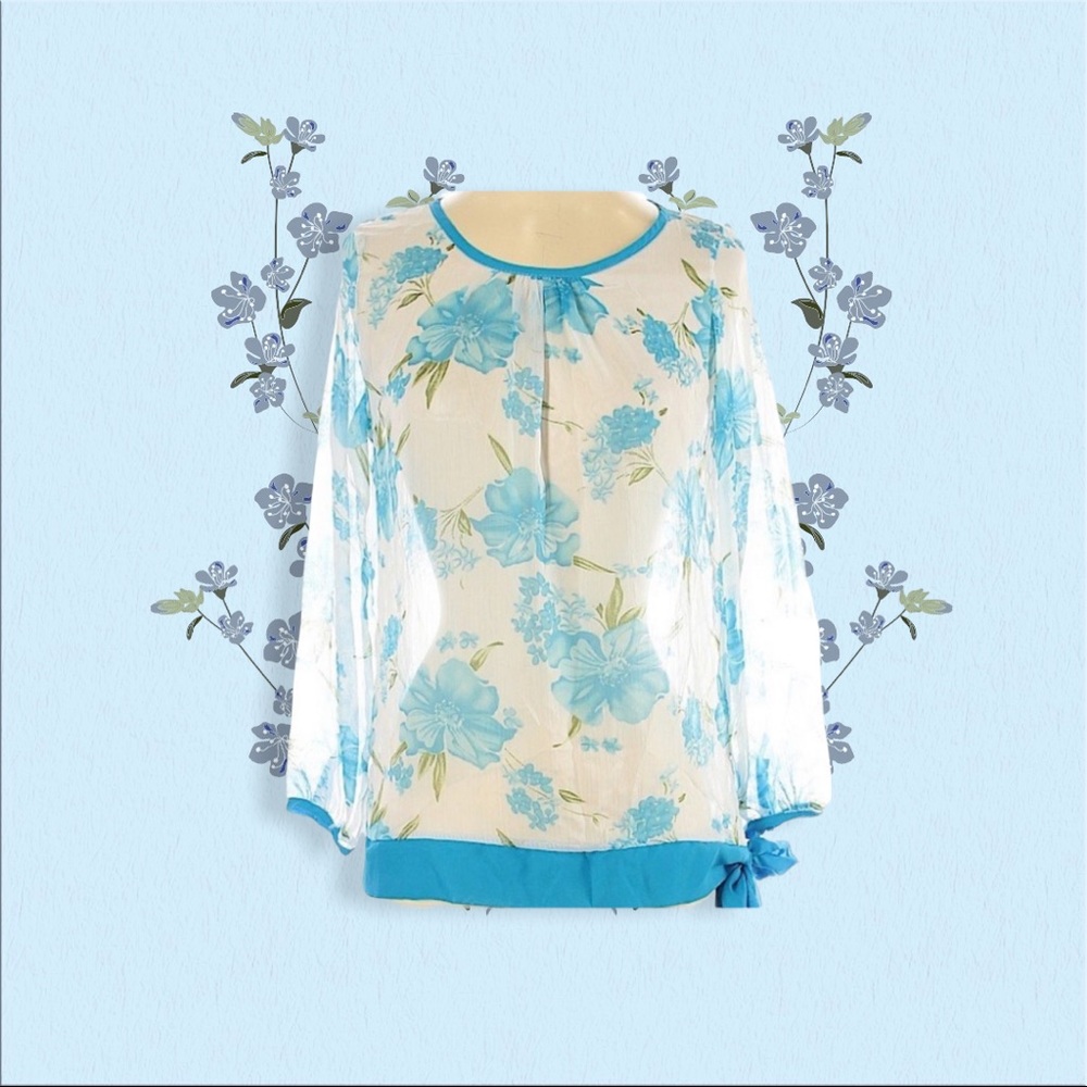 COPY - COPY - Floral sheer blouse